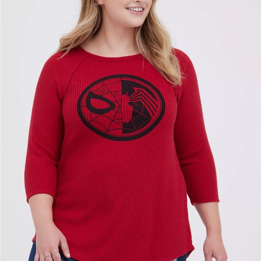 Marvel Spider-Man Red Knit Raglan Tee